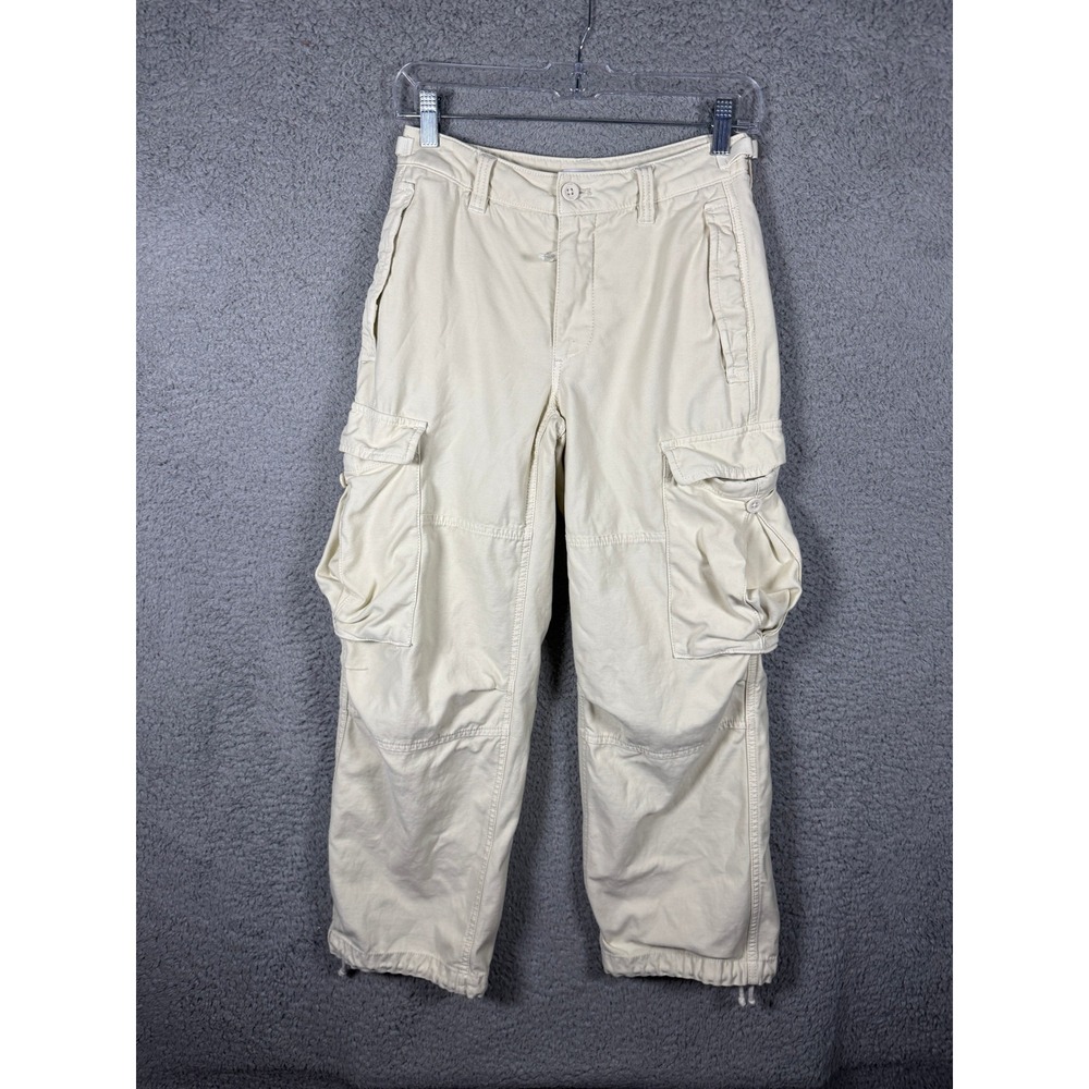 Tna Aritzia Supply Cargo Pants Women 0 Cream Beige Cotton Utility 94960